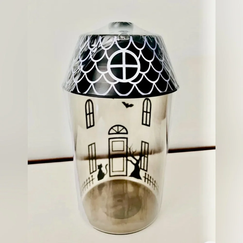Target Bullseye Playground Halloween Black Glass Haunted House Canister